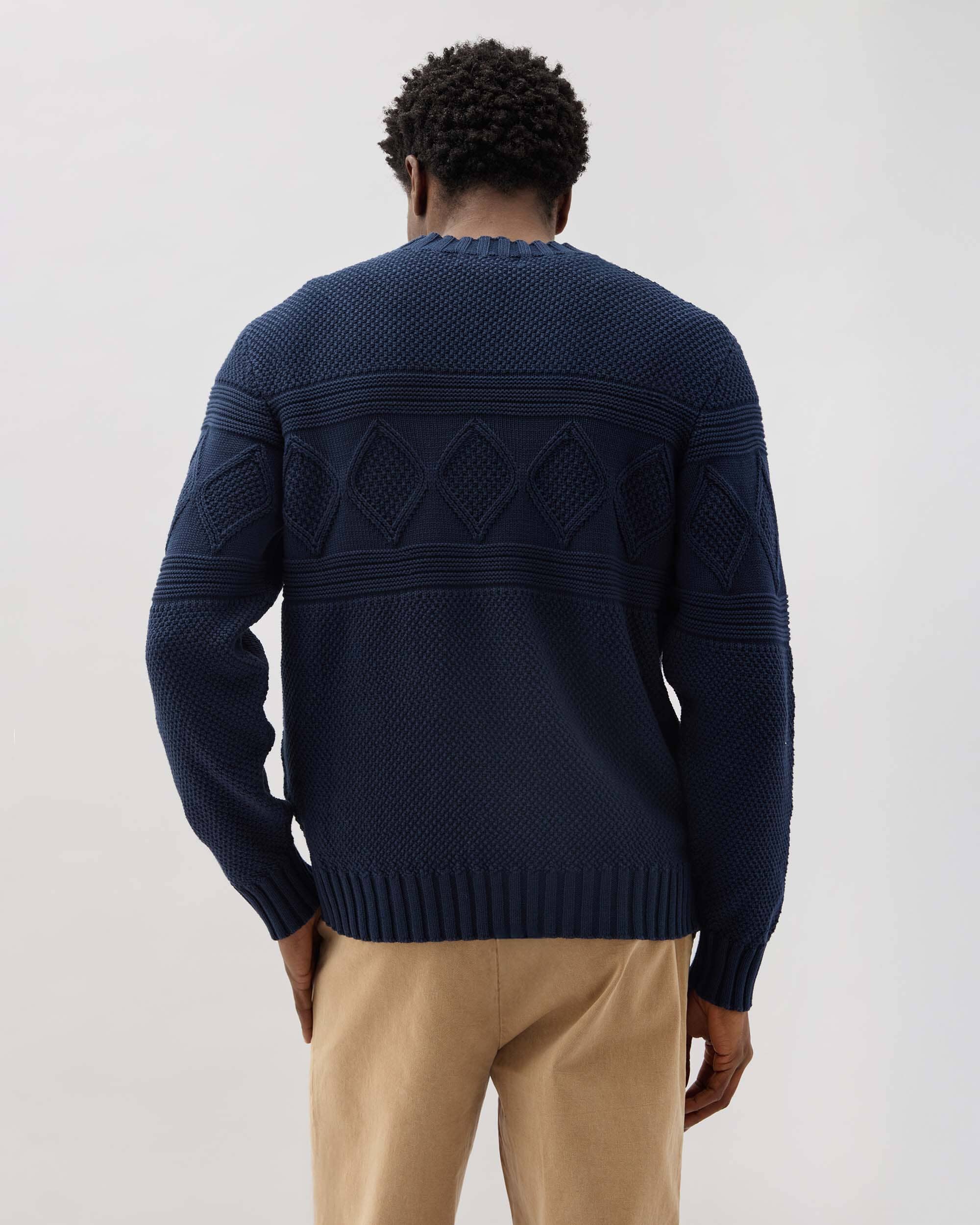 Mens Capeside Sweater - Cotton Sweater Knit - Mineral Blue - Image 8