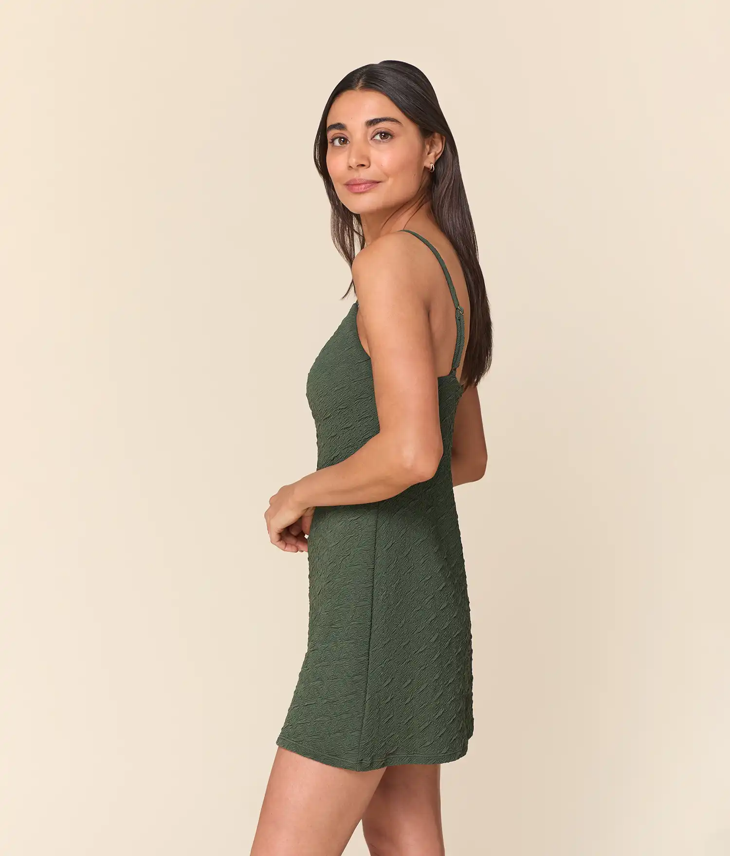 The Amalfi Swim Dress - Textured Geo - Thyme - Long Torso - Image 3