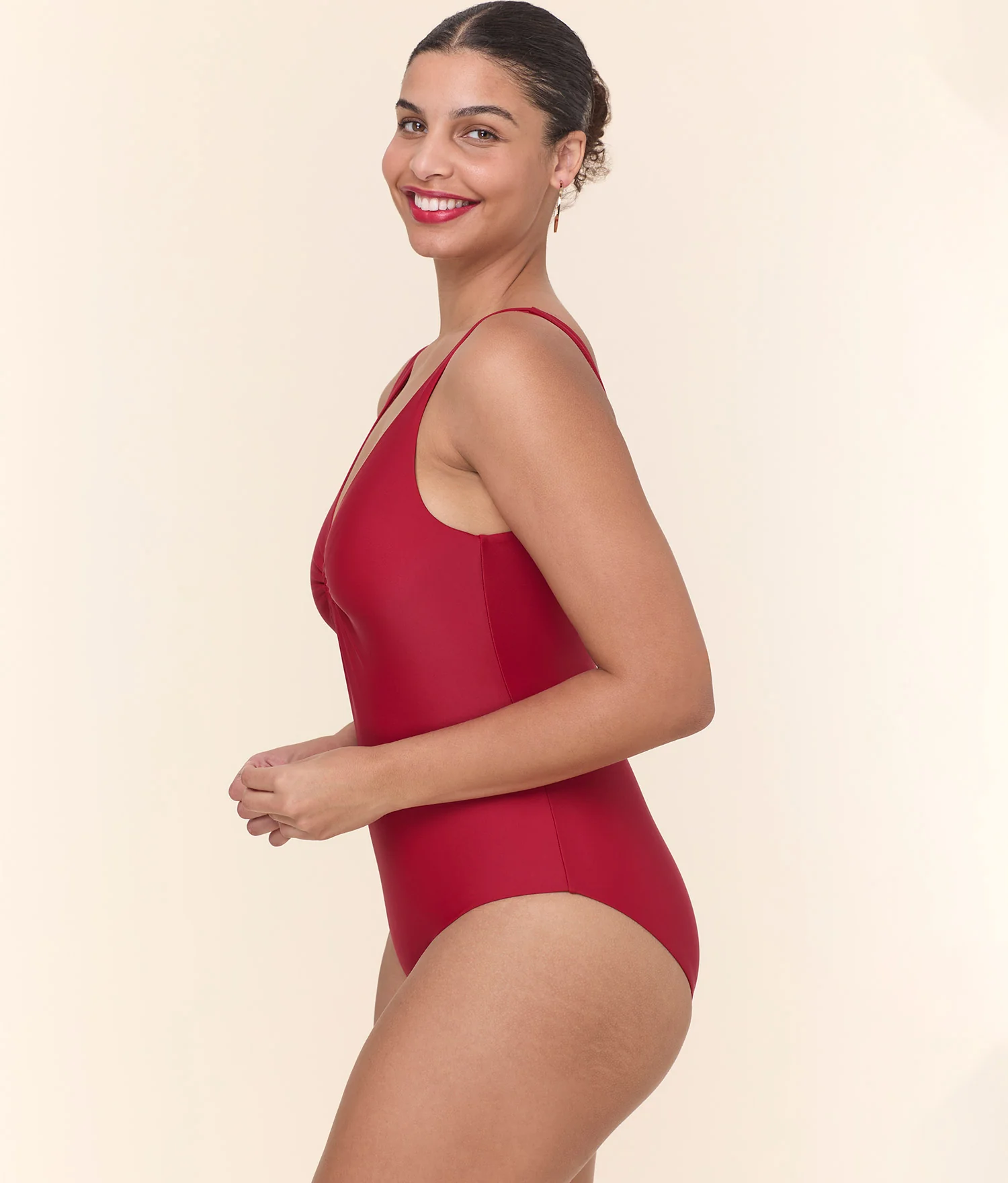 The Bonita One Piece - Eco Nylon - Garnet - Long Torso - Image 3