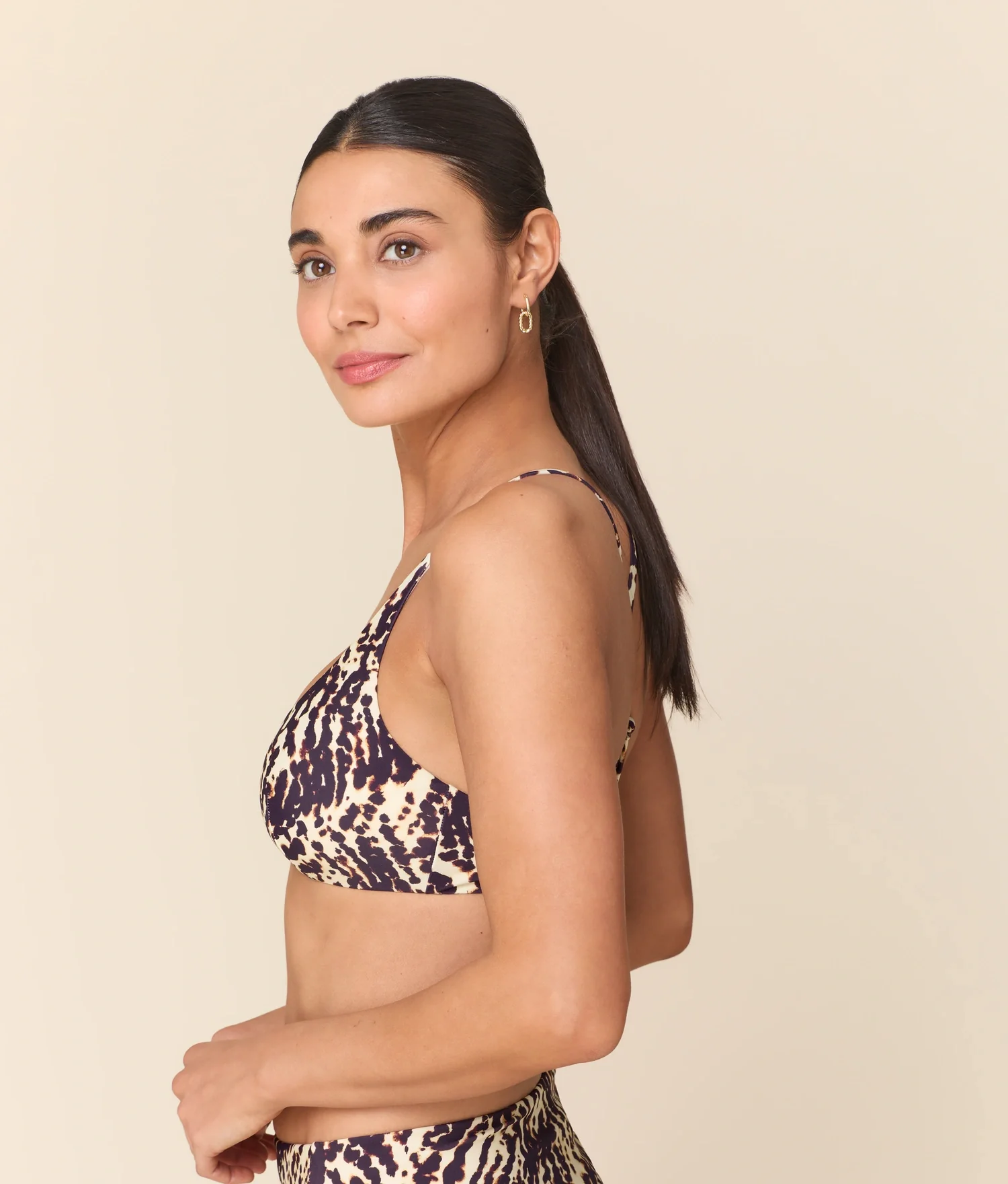The Essex Bikini Top - Eco Nylon - Spotted Leopard - Image 3