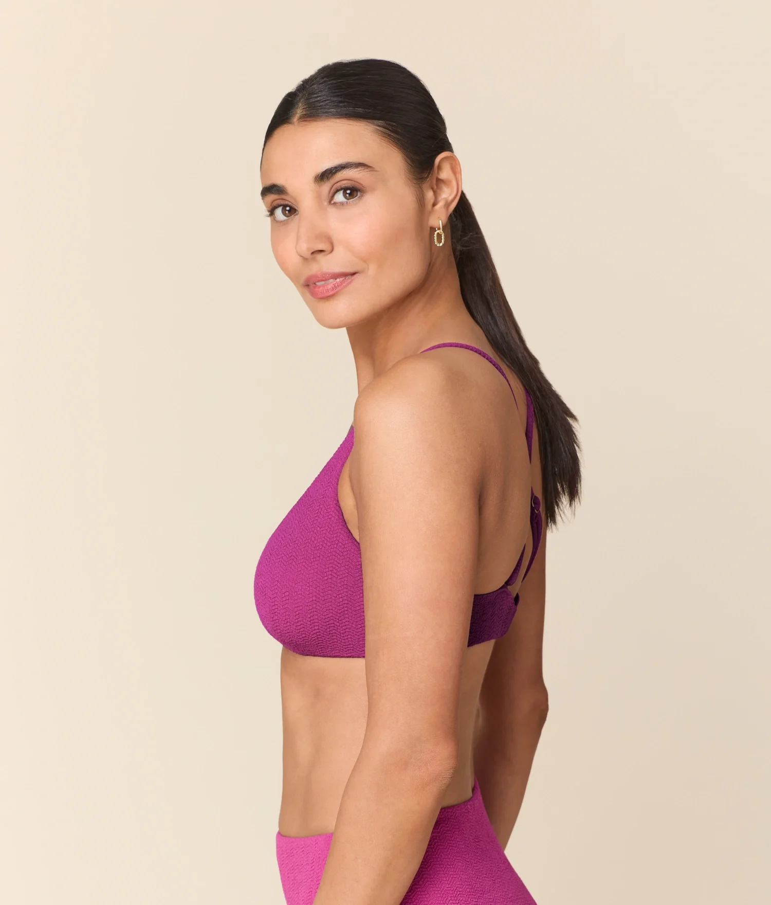 The Essex Bikini Top - Seersucker Wave - Juicy - Image 3