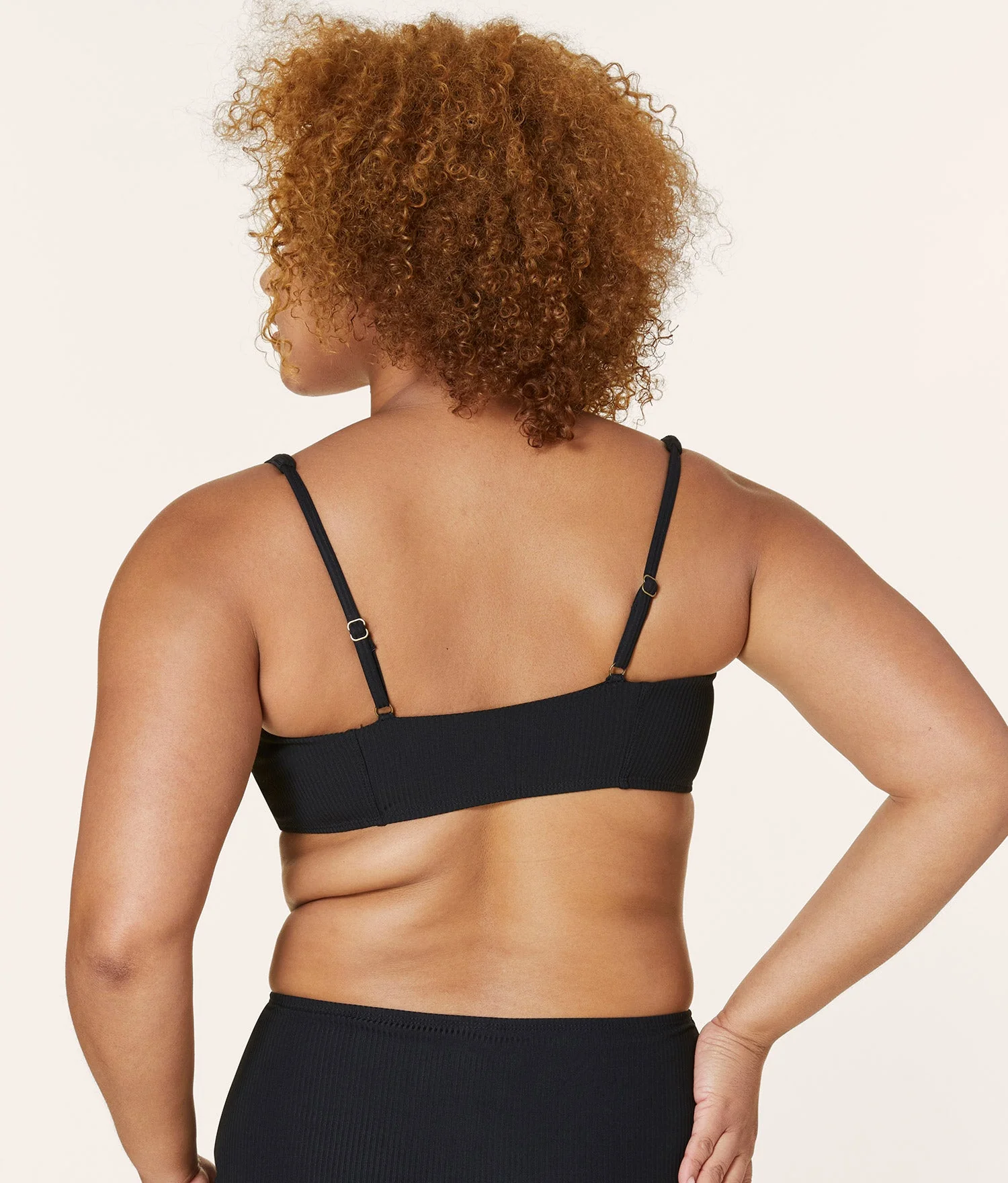 The Havana Bikini Top - Ribbed - Black - Image 4
