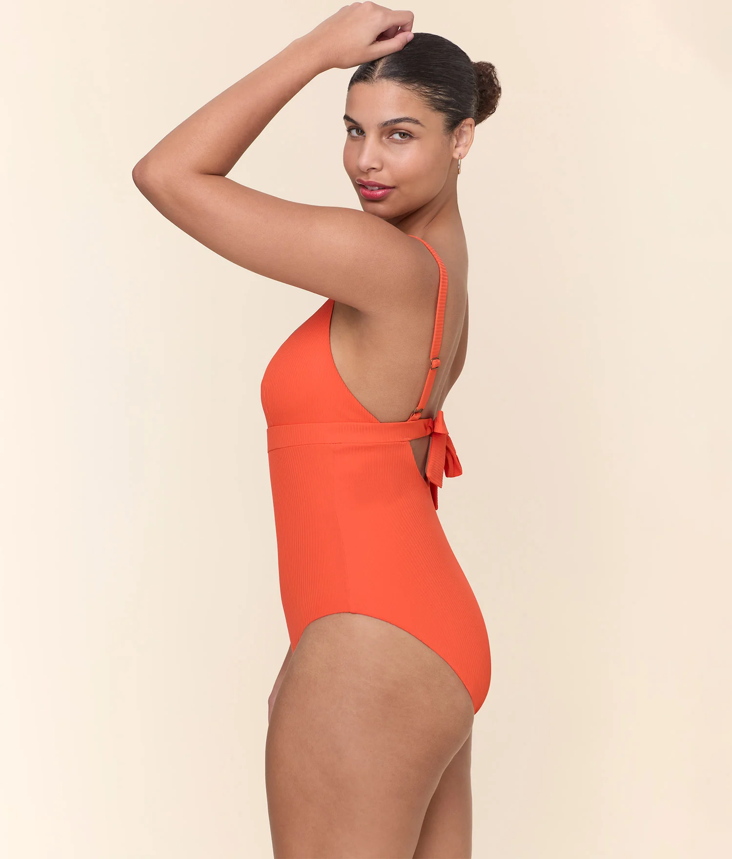 The Honolulu One Piece - Eco Ribbed - Vermillion - Long Torso - Image 3