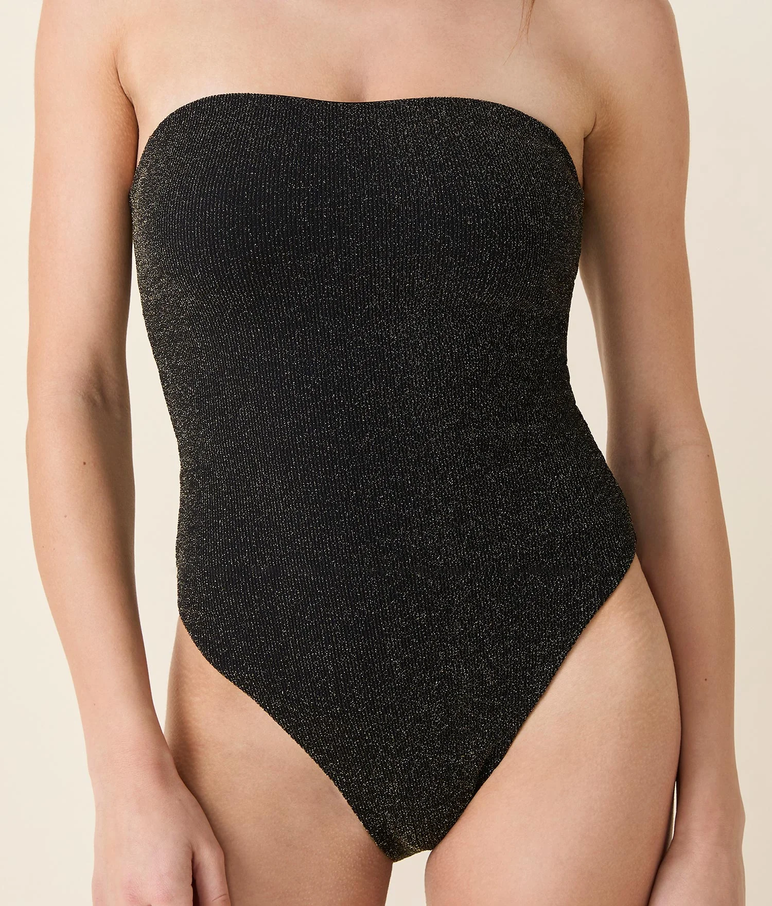 The Kauai One Piece - Lurex Rib - Black - Classic - Image 3