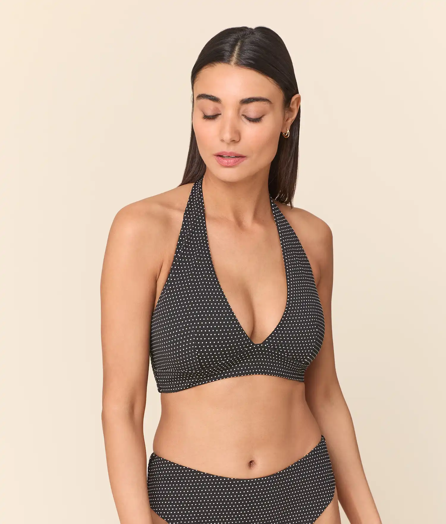 The Majorca Bikini Top - Polka Dot - Black Dot - Image 4
