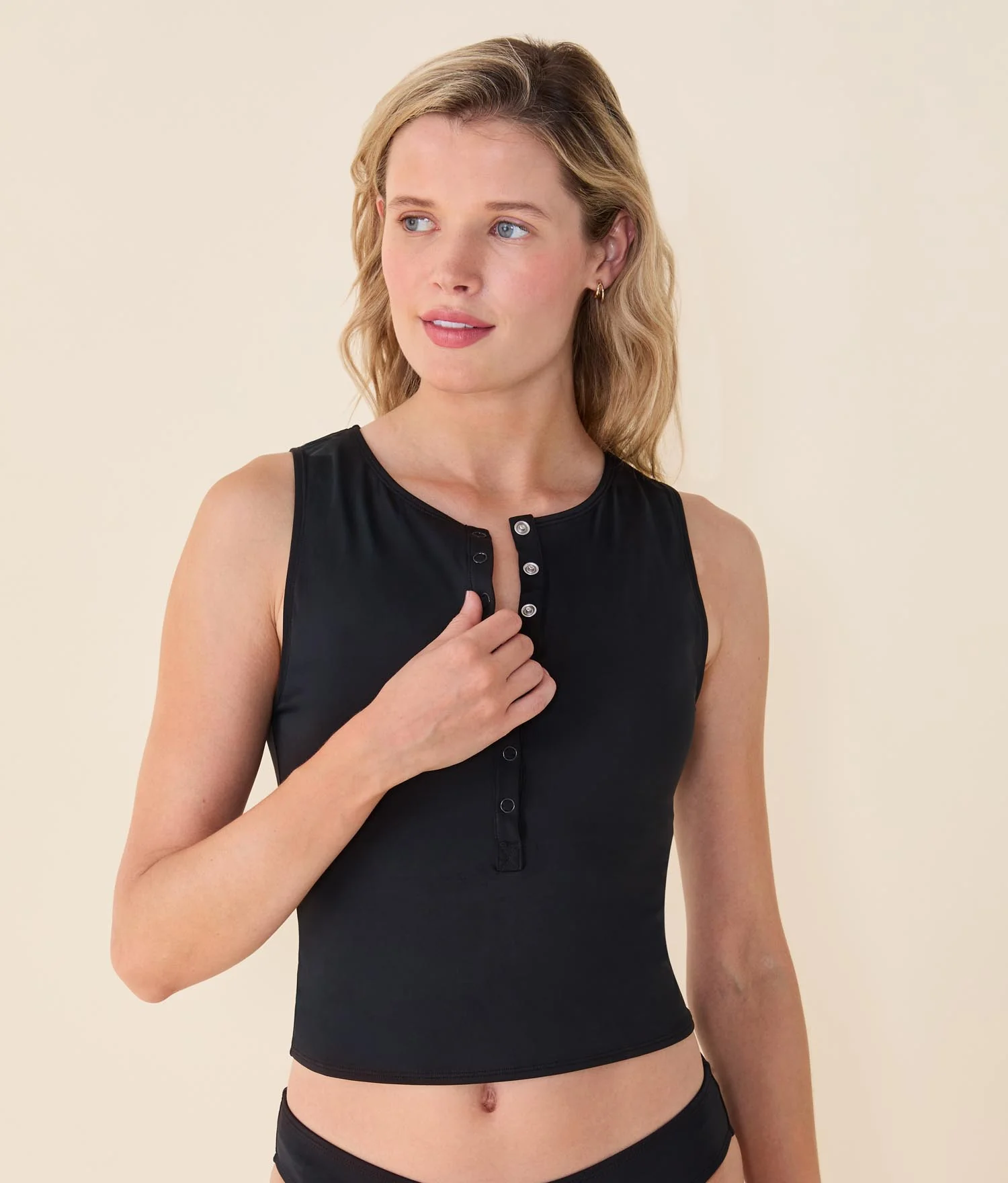 The Malibu Tank Top - Eco Nylon - Black - Image 5