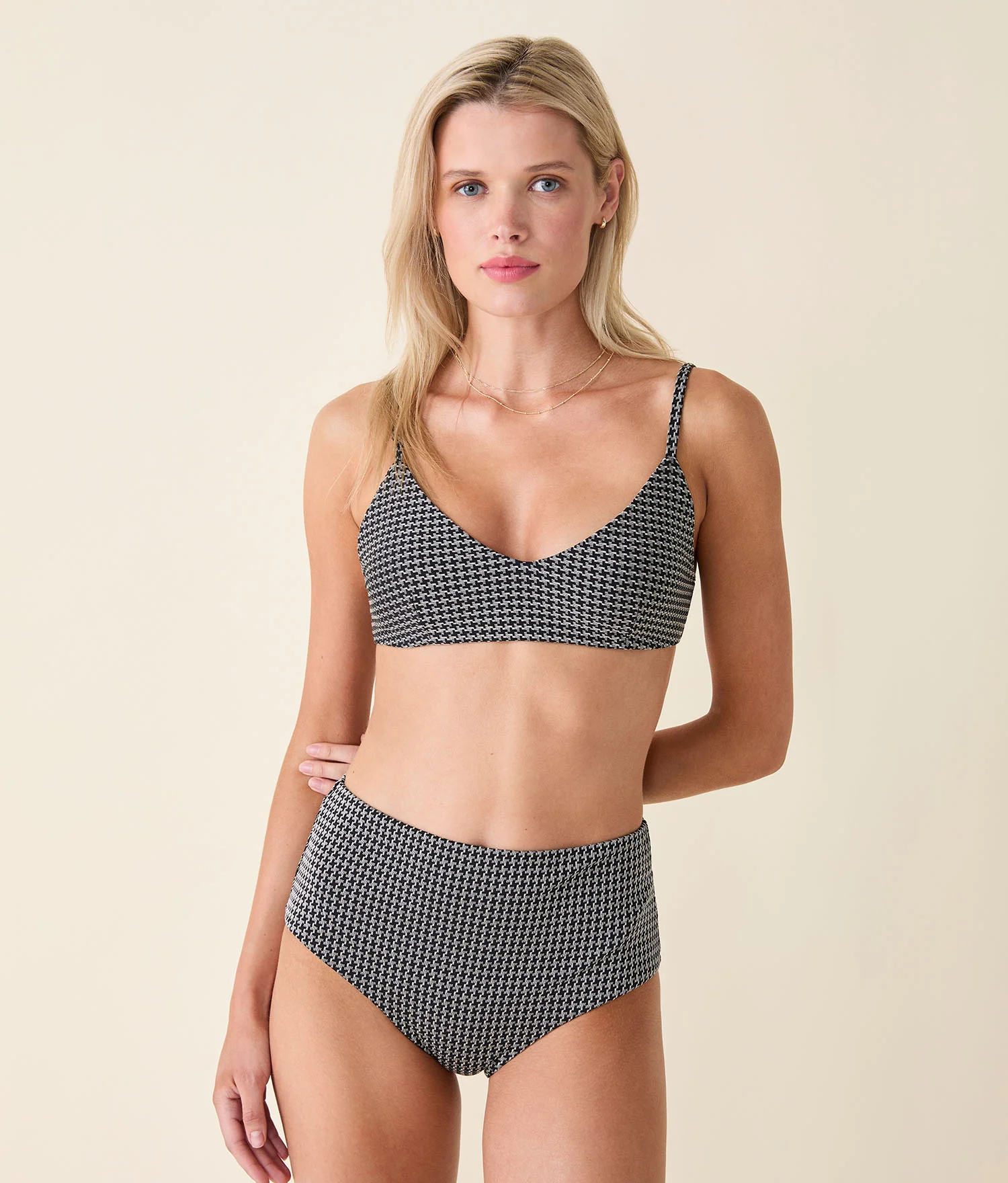 The Molokai Bikini Top - Houndstooth - Black Houndstooth - Image 4