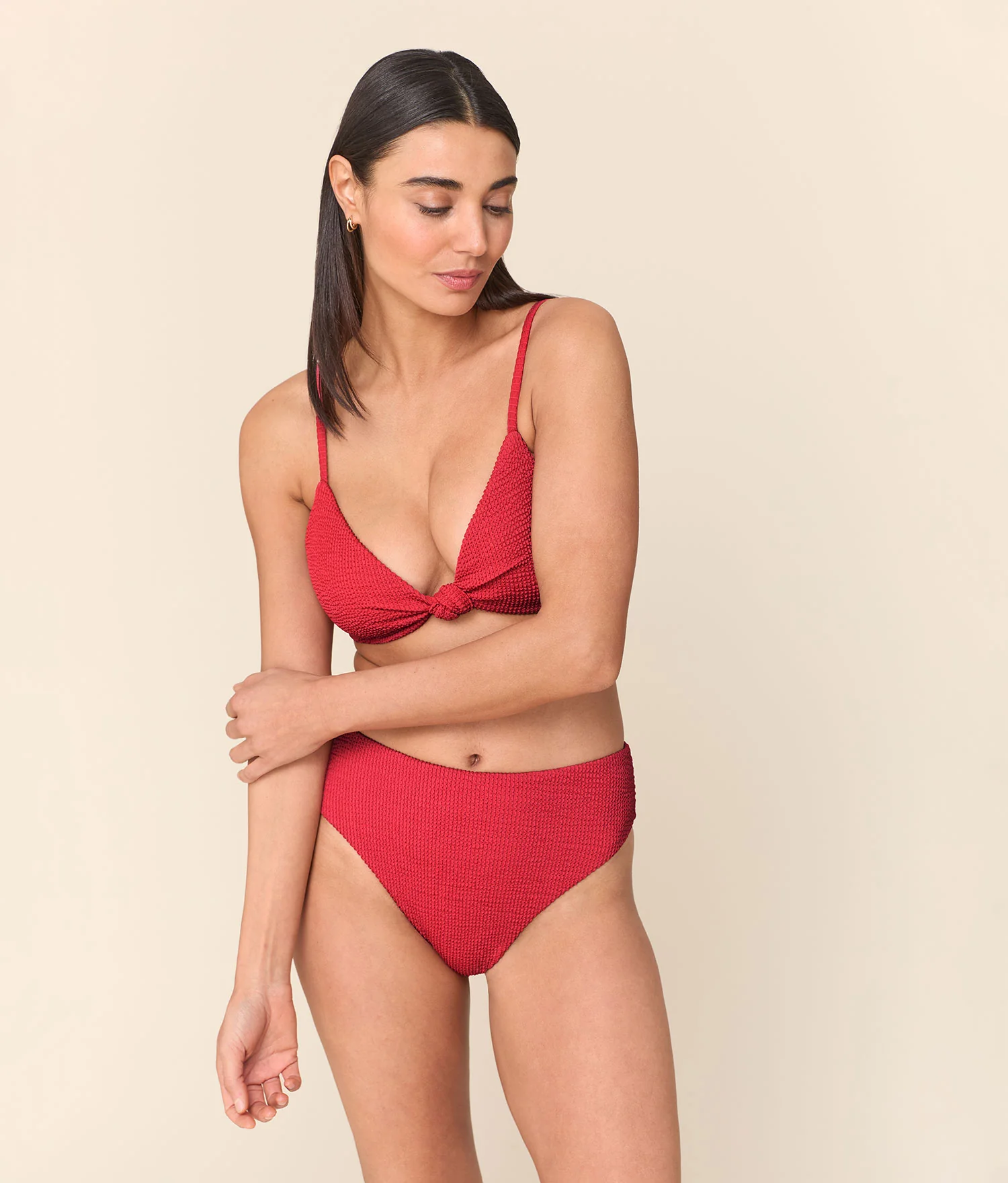 The Santorini Bikini Top - Seersucker - Chrysanthemum - Image 4